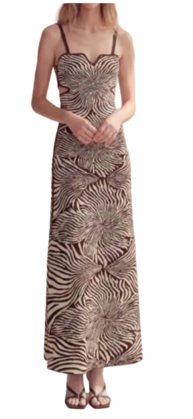NEW ALEXIS rayana midi dress in brown
